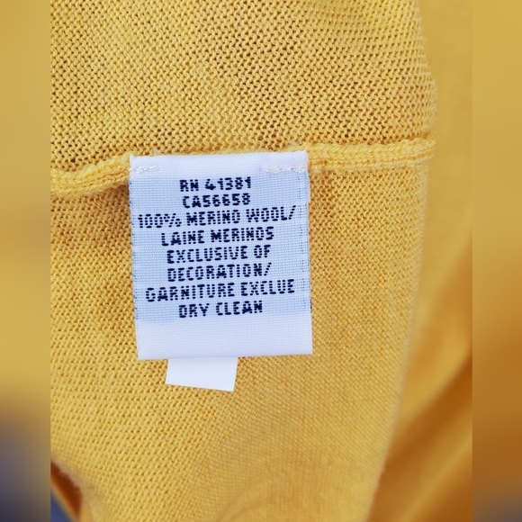 POLO Ralph Lauren Mens XL Merino Wool Sweater Yellow Classic Dad Preppy - Picture 6 of 6